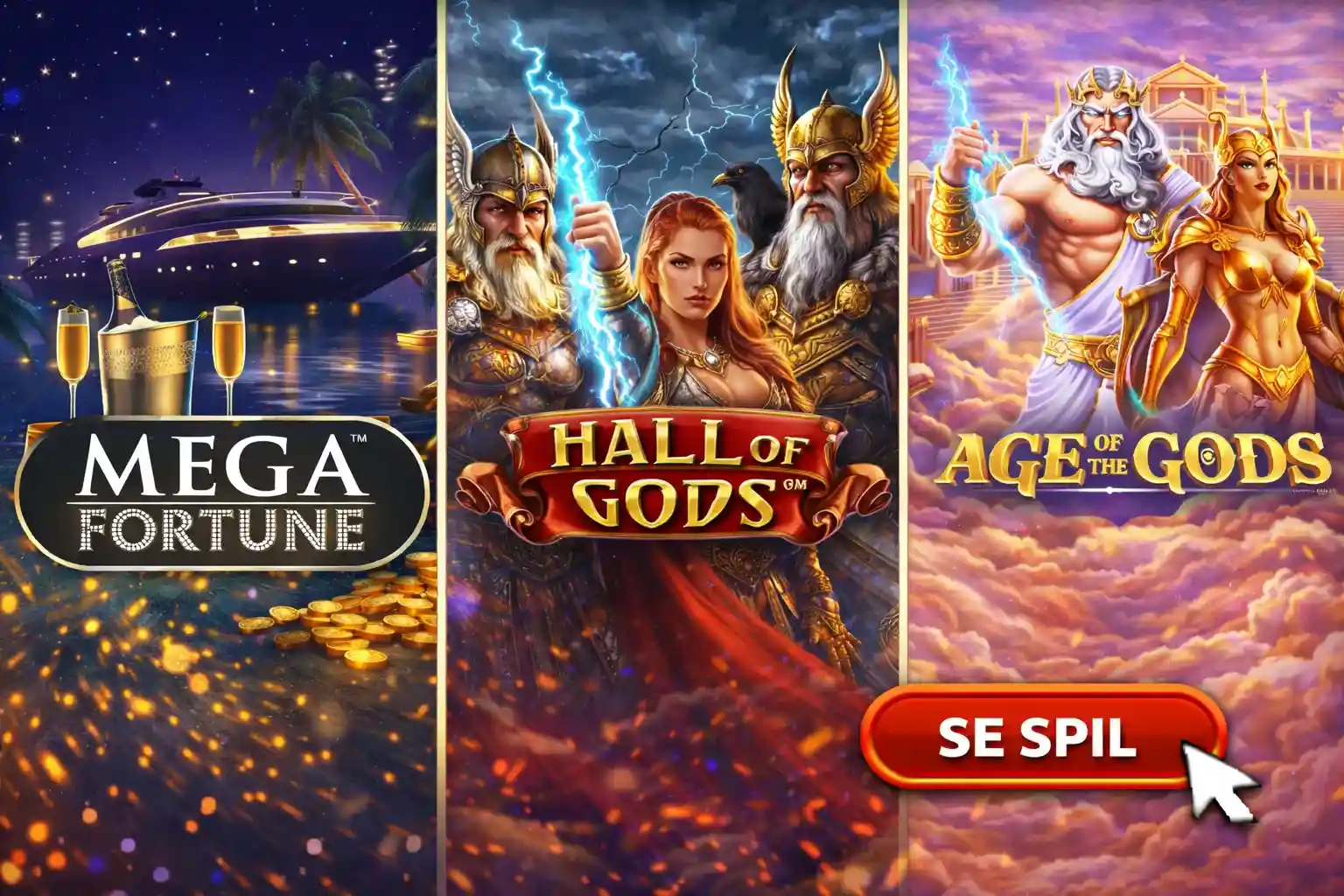 Karakterer fra spilleautomaterne Hall of Gods, Mega Fortune og Age of the Gods